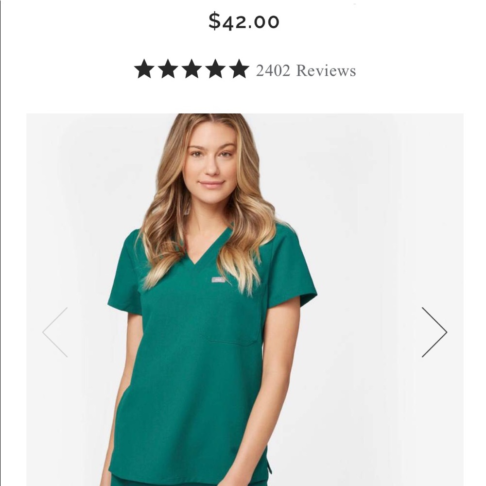 Figs scrub top. XXS. One pocket. OR style